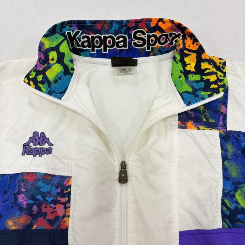 カッパ Kappa ジャケット、上着 ジャンパー、ブルゾン 90s サイケデリック ロゴ 刺繍 ナイロンジャケット トラックジャケット ヴィンテージ OLD ユニセックス L ロゴ、文字 X 刺繍 白 / ホワイト / white X 紫 / パープル / purple レディース USED 古着 中古 50166853