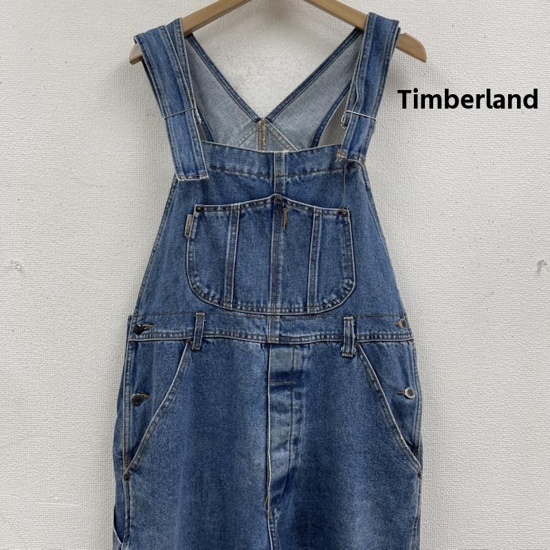 ティンバーランド Timberland サロペット・オーバーオール サロペット、オーバーオール ロゴ レザー パッチ デニム オーバーオール サロペット L インディゴ / インディゴ / Indigo メンズ USED 古着 中古 50166863