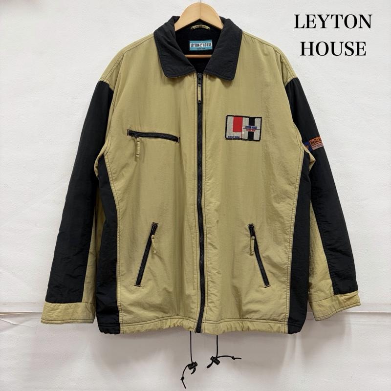 ヴィンテージ VINTAGE ジャケット、上着 ジャンパー、ブルゾン 80s 90s LEYTON HOUSE レイトンハウス ロゴ ワッペン パッチ ナイロンジャケット ブルゾン フェード YBSジップ LL ロゴ、文字 X 刺繍 ベージュ / ベージュ / beige X 黒 / ブラック / black メンズ USED 古着 中古 50166869
