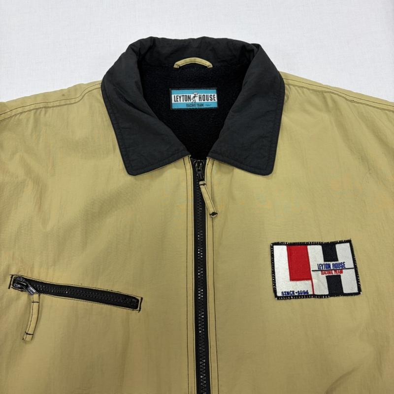 ヴィンテージ VINTAGE ジャケット、上着 ジャンパー、ブルゾン 80s 90s LEYTON HOUSE レイトンハウス ロゴ ワッペン パッチ ナイロンジャケット ブルゾン フェード YBSジップ LL ロゴ、文字 X 刺繍 ベージュ / ベージュ / beige X 黒 / ブラック / black メンズ USED 古着 中古 50166869