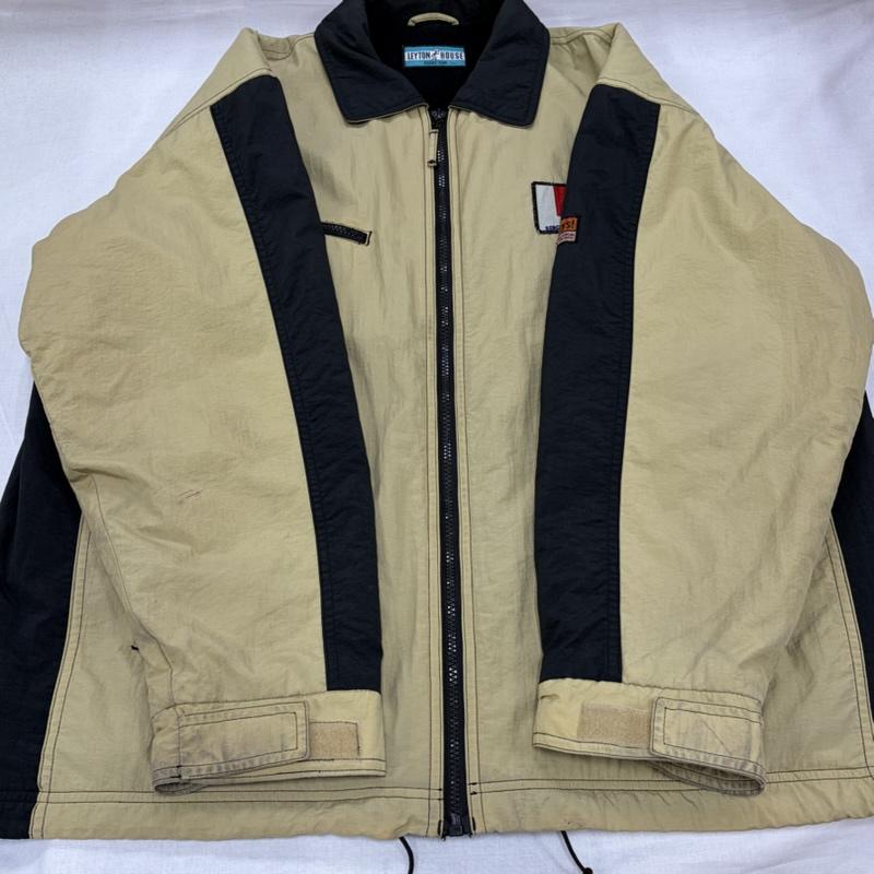 ヴィンテージ VINTAGE ジャケット、上着 ジャンパー、ブルゾン 80s 90s LEYTON HOUSE レイトンハウス ロゴ ワッペン パッチ ナイロンジャケット ブルゾン フェード YBSジップ LL ロゴ、文字 X 刺繍 ベージュ / ベージュ / beige X 黒 / ブラック / black メンズ USED 古着 中古 50166869