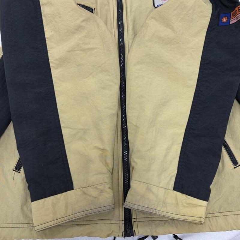 ヴィンテージ VINTAGE ジャケット、上着 ジャンパー、ブルゾン 80s 90s LEYTON HOUSE レイトンハウス ロゴ ワッペン パッチ ナイロンジャケット ブルゾン フェード YBSジップ LL ロゴ、文字 X 刺繍 ベージュ / ベージュ / beige X 黒 / ブラック / black メンズ USED 古着 中古 50166869