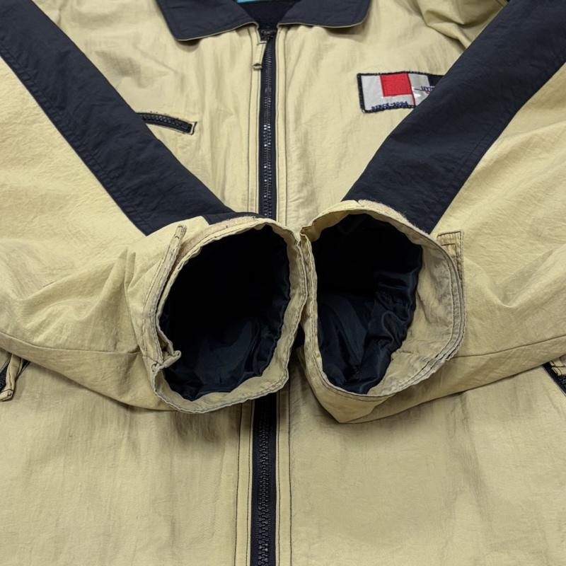 ヴィンテージ VINTAGE ジャケット、上着 ジャンパー、ブルゾン 80s 90s LEYTON HOUSE レイトンハウス ロゴ ワッペン パッチ ナイロンジャケット ブルゾン フェード YBSジップ LL ロゴ、文字 X 刺繍 ベージュ / ベージュ / beige X 黒 / ブラック / black メンズ USED 古着 中古 50166869