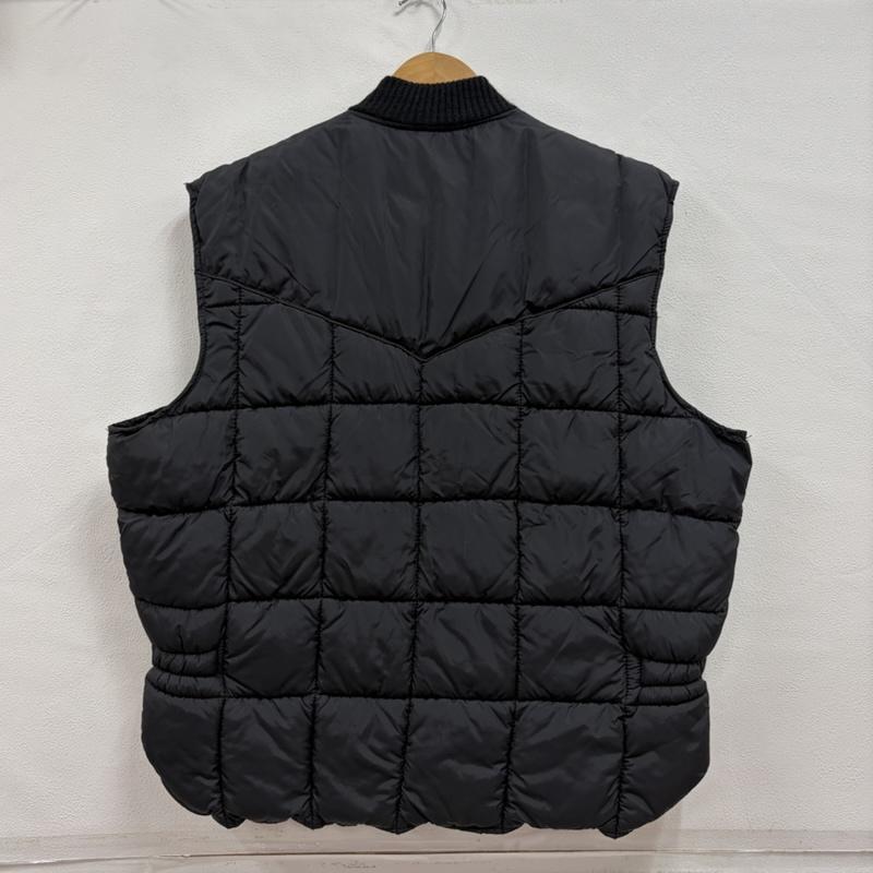 ＵＳフルギ US古着 ジャケット、上着 ダウンベスト 80s 90s Walls ウォールズ キルティング ダウン 中綿 ジップアップ ベスト ロゴ プレート ジップ USA製 L 無地 黒 / ブラック / black メンズ USED 古着 中古 50166872