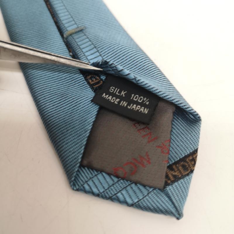 アレキサンダーマックイーン ALEXANDERMCQUEEN ネクタイ ネクタイ ストライプ シルク ネクタイ - 水色 / ライトブルー / メンズ USED 古着 中古 50166874