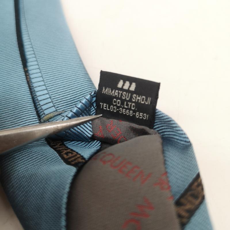 アレキサンダーマックイーン ALEXANDERMCQUEEN ネクタイ ネクタイ ストライプ シルク ネクタイ - 水色 / ライトブルー / メンズ USED 古着 中古 50166874
