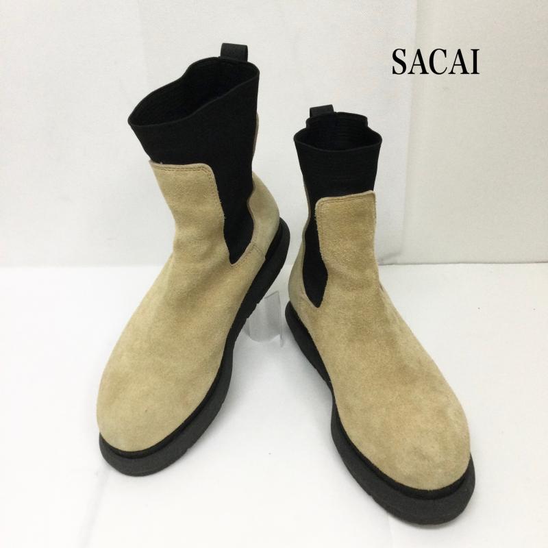 サカイ Sacai ブーツ ショートブーツ Sacai サイドゴアブーツ チェルシーブーツ 40 ベージュ 26.0cm ベージュ / ベージュ / beige メンズ USED 古着 中古 50166876