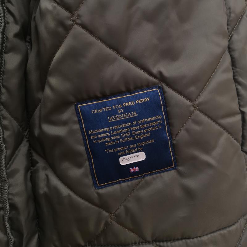 フレッドペリー FRED PERRY ジャケット、上着 ジャケット、ブレザー イングランド製 LAVENHAM キルティング ライナー ローレルリーフ コート J2852 S カーキ / カーキ / khaki メンズ USED 古着 中古 50166877