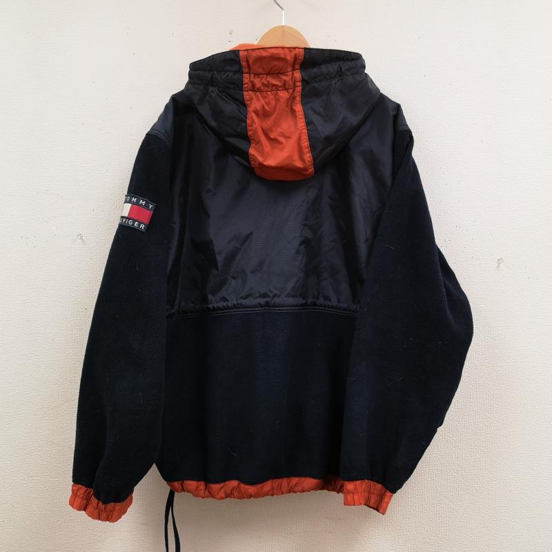 トミーヒルフィガー TOMMY HILFIGER ジャケット、上着 ジャンパー、ブルゾン 90s フラッグワッペン ハーフジップ リップストップ フリース アノラック パーカー M 紺 / ネイビー / navy メンズ USED 古着 中古 50166878