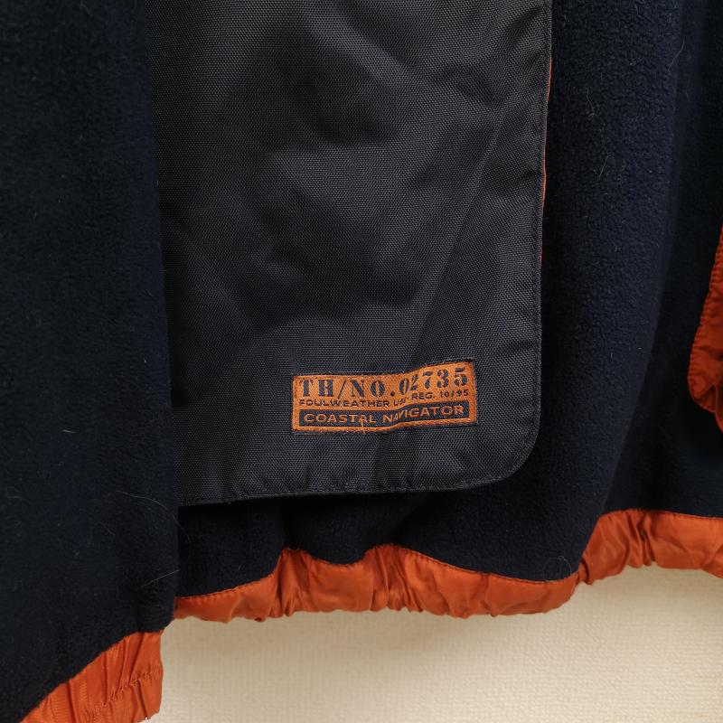 トミーヒルフィガー TOMMY HILFIGER ジャケット、上着 ジャンパー、ブルゾン 90s フラッグワッペン ハーフジップ リップストップ フリース アノラック パーカー M 紺 / ネイビー / navy メンズ USED 古着 中古 50166878