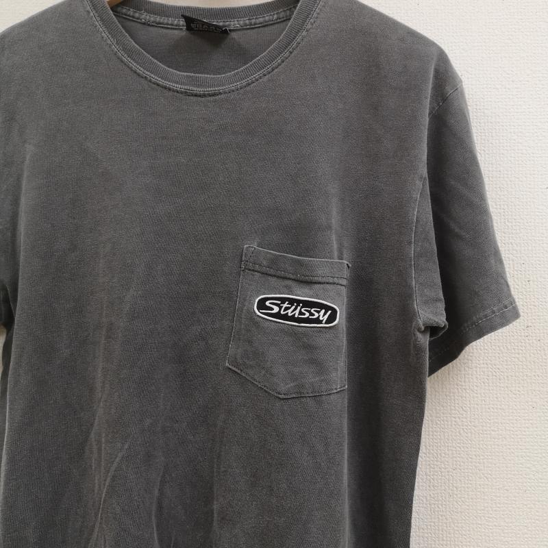 ステューシー STUSSY Tシャツ 半袖 メキシコ製 ピグメント ロゴパッチ 胸ポケット 半袖Tシャツ S/STEE S 灰 / グレー / gray メンズ USED 古着 中古 50166891