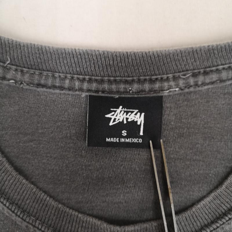 ステューシー STUSSY Tシャツ 半袖 メキシコ製 ピグメント ロゴパッチ 胸ポケット 半袖Tシャツ S/STEE S 灰 / グレー / gray メンズ USED 古着 中古 50166891