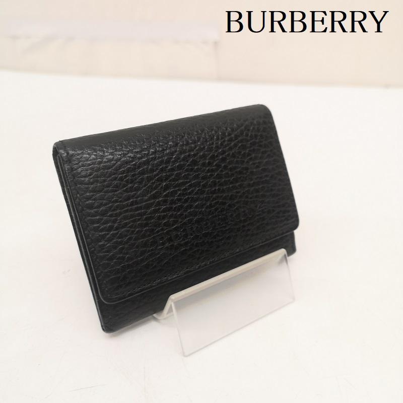 バーバリー BURBERRY 財布 コンパクト財布 レザー コンパクト ウォレット コインケース - 黒 / ブラック / black レディース USED 古着 中古 50166895
