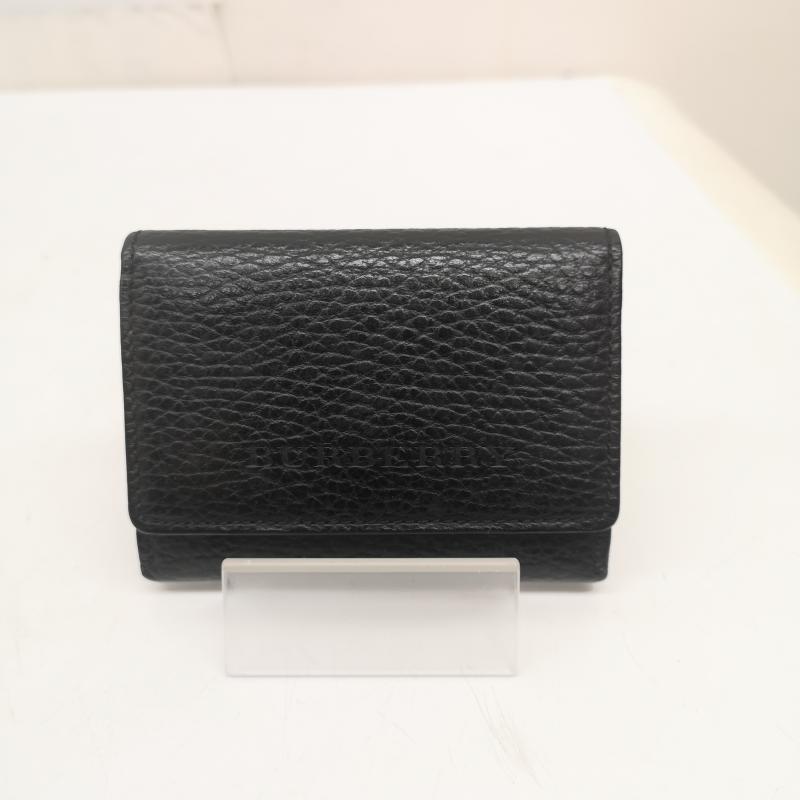 バーバリー BURBERRY 財布 コンパクト財布 レザー コンパクト ウォレット コインケース - 黒 / ブラック / black レディース USED 古着 中古 50166895