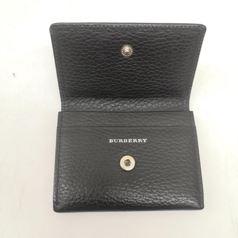 バーバリー BURBERRY 財布 コンパクト財布 レザー コンパクト ウォレット コインケース - 黒 / ブラック / black レディース USED 古着 中古 50166895