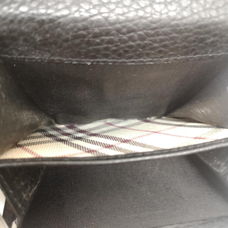 バーバリー BURBERRY 財布 コンパクト財布 レザー コンパクト ウォレット コインケース - 黒 / ブラック / black レディース USED 古着 中古 50166895