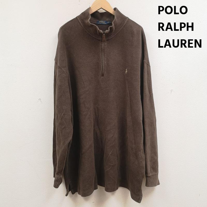 ポロラルフローレン POLO RALPH LAUREN ニット、セーター 長袖 ポニーロゴ ワンポイント ハイネック ハーフジップ ニット セーター XXL 茶 / ブラウン / brown メンズ USED 古着 中古 50166898