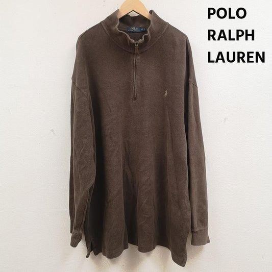 ポロラルフローレン POLO RALPH LAUREN ニット、セーター 長袖 ポニーロゴ ワンポイント ハイネック ハーフジップ ニット セーター XXL 茶 / ブラウン / brown メンズ USED 古着 中古 50166898