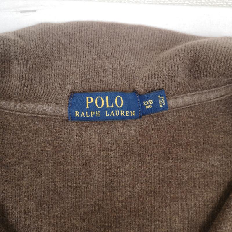 ポロラルフローレン POLO RALPH LAUREN ニット、セーター 長袖 ポニーロゴ ワンポイント ハイネック ハーフジップ ニット セーター XXL 茶 / ブラウン / brown メンズ USED 古着 中古 50166898