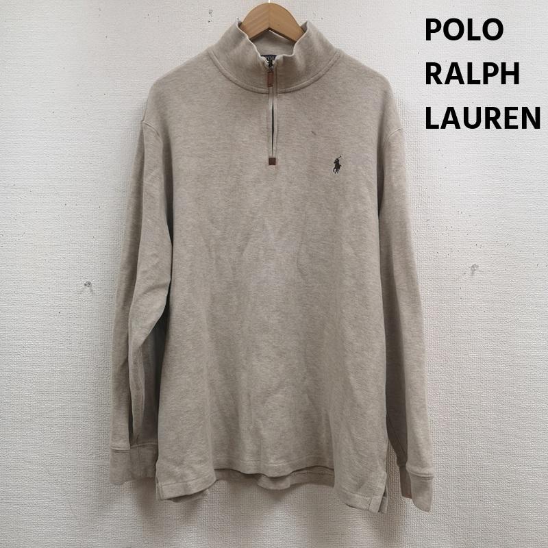 ポロラルフローレン POLO RALPH LAUREN ニット、セーター 長袖 ポニーロゴ ワンポイント ハイネック ハーフジップ ニット セーター XL ベージュ / ベージュ / beige メンズ USED 古着 中古 50166899