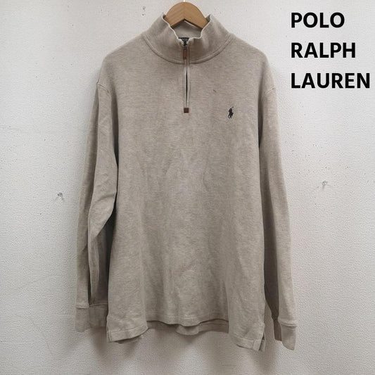 ポロラルフローレン POLO RALPH LAUREN ニット、セーター 長袖 ポニーロゴ ワンポイント ハイネック ハーフジップ ニット セーター XL ベージュ / ベージュ / beige メンズ USED 古着 中古 50166899