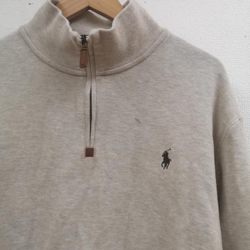 ポロラルフローレン POLO RALPH LAUREN ニット、セーター 長袖 ポニーロゴ ワンポイント ハイネック ハーフジップ ニット セーター XL ベージュ / ベージュ / beige メンズ USED 古着 中古 50166899