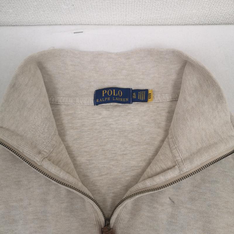 ポロラルフローレン POLO RALPH LAUREN ニット、セーター 長袖 ポニーロゴ ワンポイント ハイネック ハーフジップ ニット セーター XL ベージュ / ベージュ / beige メンズ USED 古着 中古 50166899