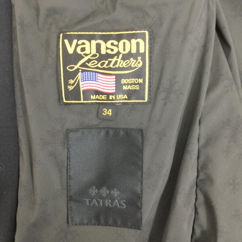 ヴァンソン VANSON ジャケット、上着 ライダース TATRAS タトラス VANSON バンソン コラボライダーズジャケット MTA7VS4511 34 無地 黒 / ブラック / black メンズ USED 古着 中古 50166905