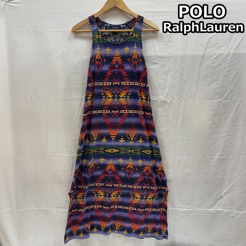 ポロラルフローレン POLO RALPH LAUREN ワンピース ロングスカート ネイティブ柄 ノースリーブ ワンピース サイドスリット 150cm ガールズ USED 古着 中古 50166907