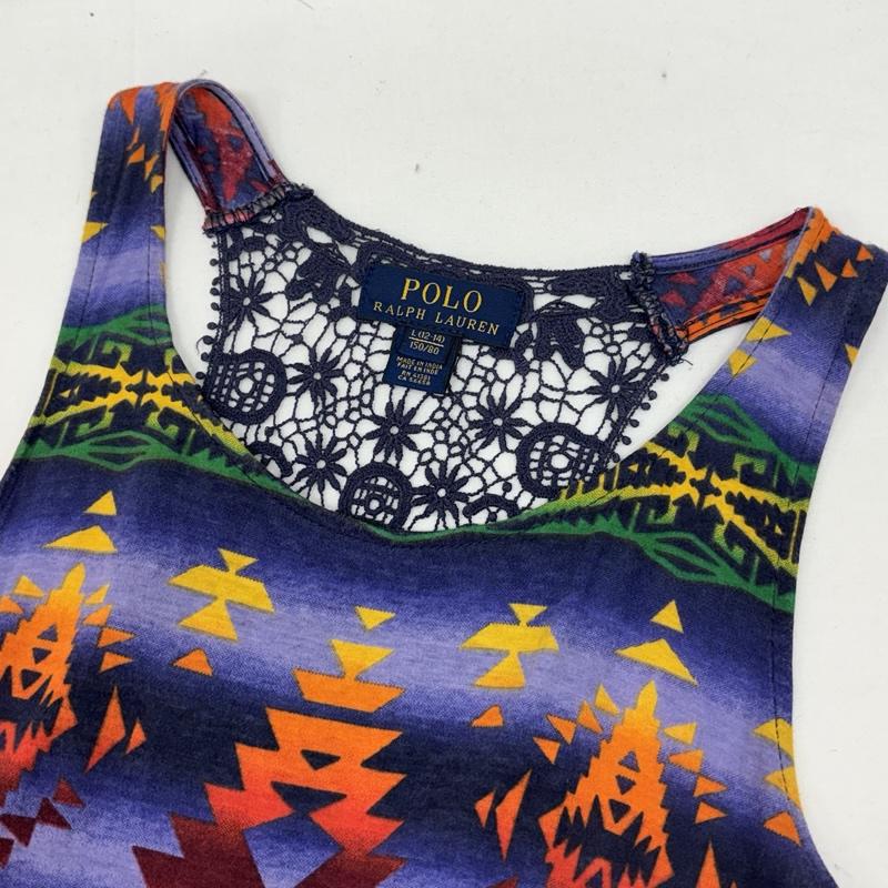 ポロラルフローレン POLO RALPH LAUREN ワンピース ロングスカート ネイティブ柄 ノースリーブ ワンピース サイドスリット 150cm ガールズ USED 古着 中古 50166907