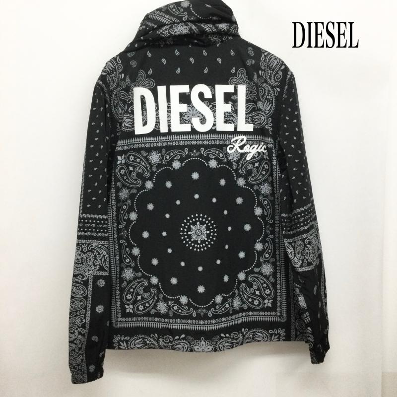 ディーゼル DIESEL ジャケット、上着 ジャンパー、ブルゾン DIESEL ディーゼル ROGIC GR8 パーカー ナイロン フード ジャケット ペイズリー柄 バンダナ M 総柄 黒 / ブラック / black メンズ USED 古着 中古 50166908