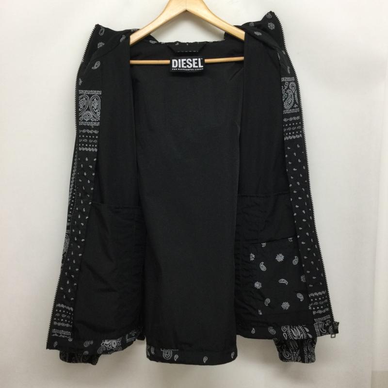 ディーゼル DIESEL ジャケット、上着 ジャンパー、ブルゾン DIESEL ディーゼル ROGIC GR8 パーカー ナイロン フード ジャケット ペイズリー柄 バンダナ M 総柄 黒 / ブラック / black メンズ USED 古着 中古 50166908