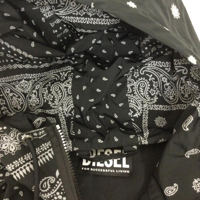 ディーゼル DIESEL ジャケット、上着 ジャンパー、ブルゾン DIESEL ディーゼル ROGIC GR8 パーカー ナイロン フード ジャケット ペイズリー柄 バンダナ M 総柄 黒 / ブラック / black メンズ USED 古着 中古 50166908