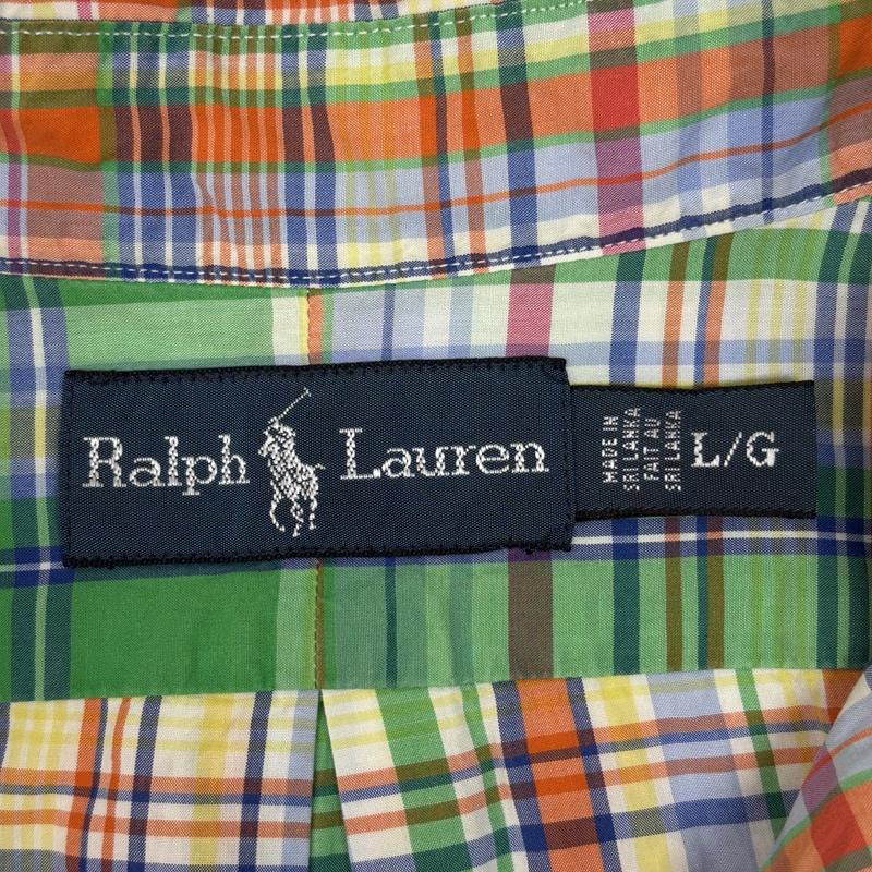 ラルフローレン RALPHLAUREN シャツ、ブラウス 半袖 マドラスチェック柄 半袖 ボタンダウン シャツ スリランカ製 L チェック メンズ USED 古着 中古 50166909