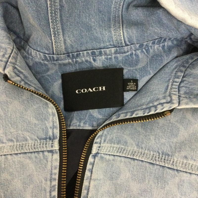 コーチ COACH ジャケット、上着 ジャンパー、ブルゾン coach CQ880 シグネチャー デニム フーデッド ジップ アップ ジャケット S 総柄 インディゴ / インディゴ / Indigo メンズ USED 古着 中古 50166910