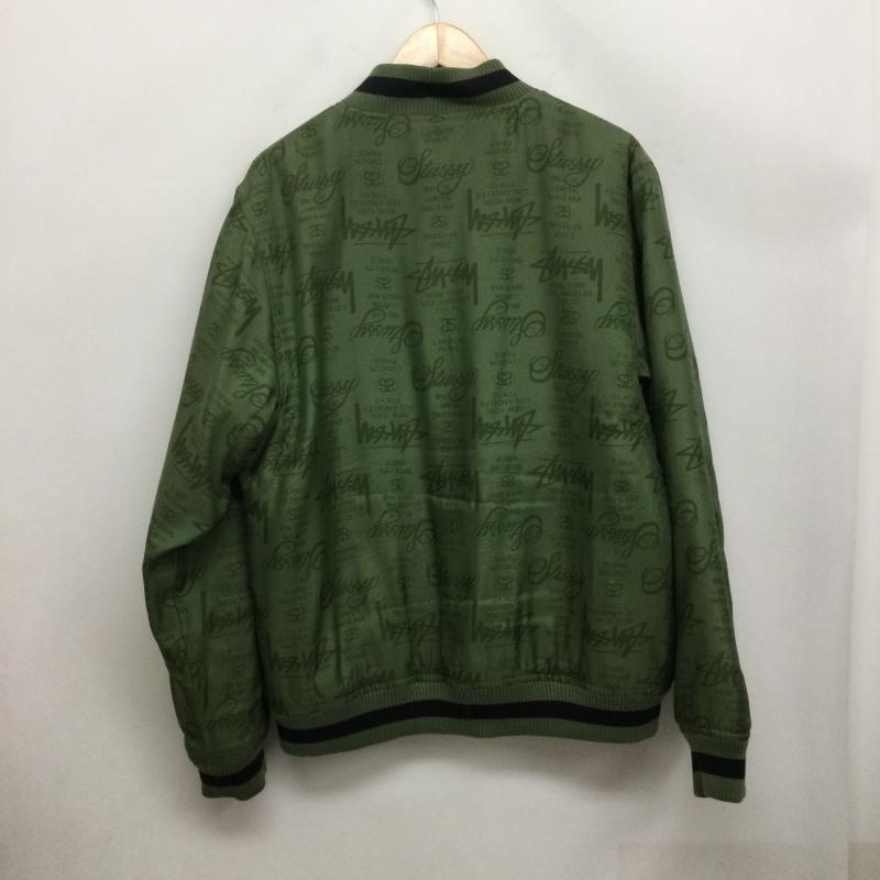 ステューシー STUSSY ジャケット、上着 ジャンパー、ブルゾン STUSSY GEAR ステューシー スタジャン スタジアム ジャケット ボンバージャケット M 総柄 緑 / グリーン / green メンズ USED 古着 中古 50166914