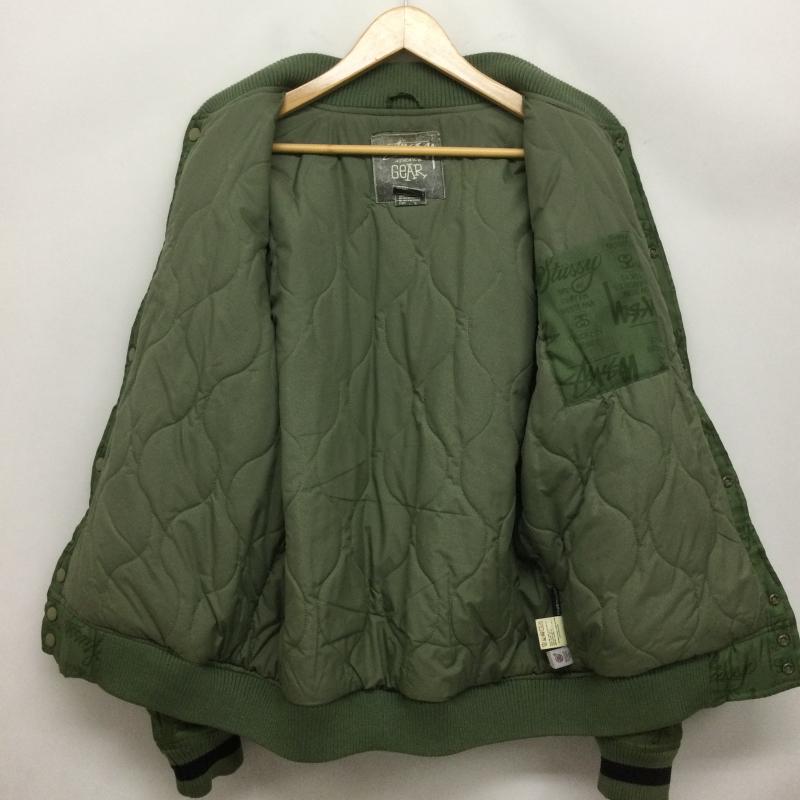 ステューシー STUSSY ジャケット、上着 ジャンパー、ブルゾン STUSSY GEAR ステューシー スタジャン スタジアム ジャケット ボンバージャケット M 総柄 緑 / グリーン / green メンズ USED 古着 中古 50166914