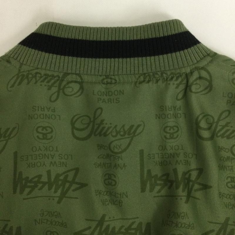 ステューシー STUSSY ジャケット、上着 ジャンパー、ブルゾン STUSSY GEAR ステューシー スタジャン スタジアム ジャケット ボンバージャケット M 総柄 緑 / グリーン / green メンズ USED 古着 中古 50166914