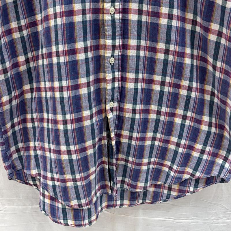 ラルフローレン RALPHLAUREN シャツ、ブラウス 半袖 チェック柄 半袖 ボタンダウン シャツ マレーシア製 M チェック メンズ USED 古着 中古 50166915