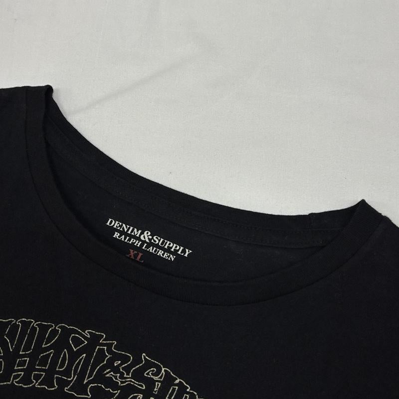 デニムアンドサプライラルフローレン DENIM & SUPPLYRALPHLAUREN Tシャツ 半袖 インディアンチーフ 星条旗 プリント ラウンドネック Tシャツ XL メンズ USED 古着 中古 50166917