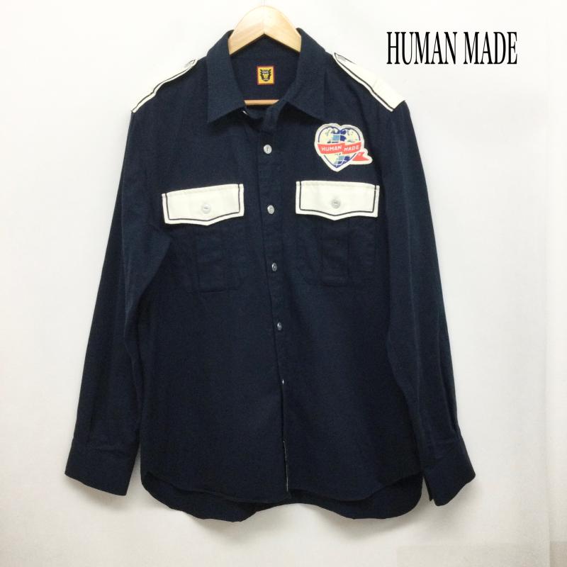 ヒューマンメード HUMAN MADE シャツ、ブラウス 長袖 human made ワークシャツ ワッペン XL ワンポイント 紺 / ネイビー / navy メンズ USED 古着 中古 50166918