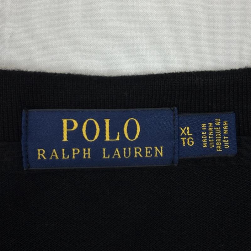 ポロラルフローレン POLO RALPH LAUREN ポロシャツ 長袖 ビッグポニー ロゴ 刺繍 鹿の子 長袖 ポロシャツ XL 黒 / ブラック / black メンズ USED 古着 中古 50166923