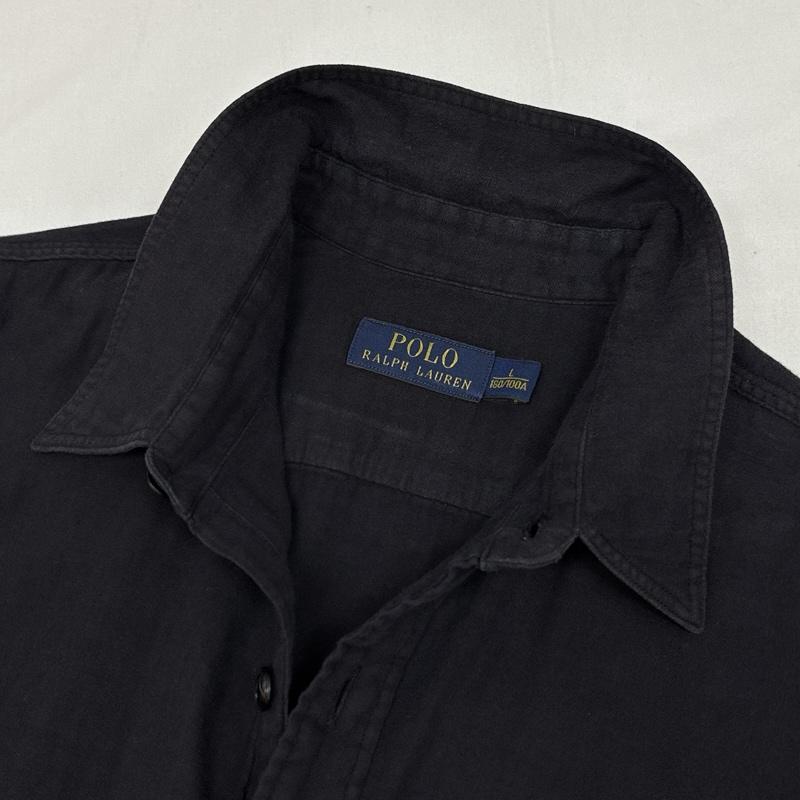 ポロラルフローレン POLO RALPH LAUREN シャツ、ブラウス 長袖 ワーク シャツ 長袖 ビッグサイズ L 黒 / ブラック / black メンズ USED 古着 中古 50166924
