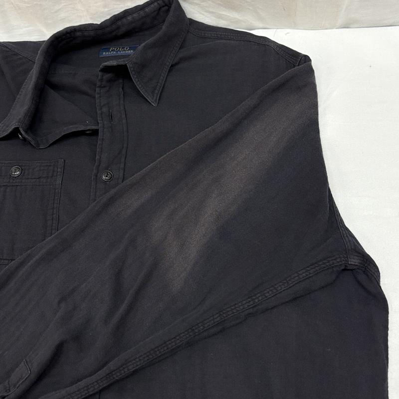 ポロラルフローレン POLO RALPH LAUREN シャツ、ブラウス 長袖 ワーク シャツ 長袖 ビッグサイズ L 黒 / ブラック / black メンズ USED 古着 中古 50166924
