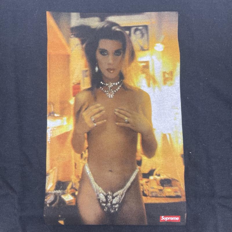 シュプリーム Supreme Tシャツ 半袖 USA製 18ss Nan Goldin Kim in Rhinestone Tee プリント Tシャツ M 黒 / ブラック / black メンズ USED 古着 中古 50166927