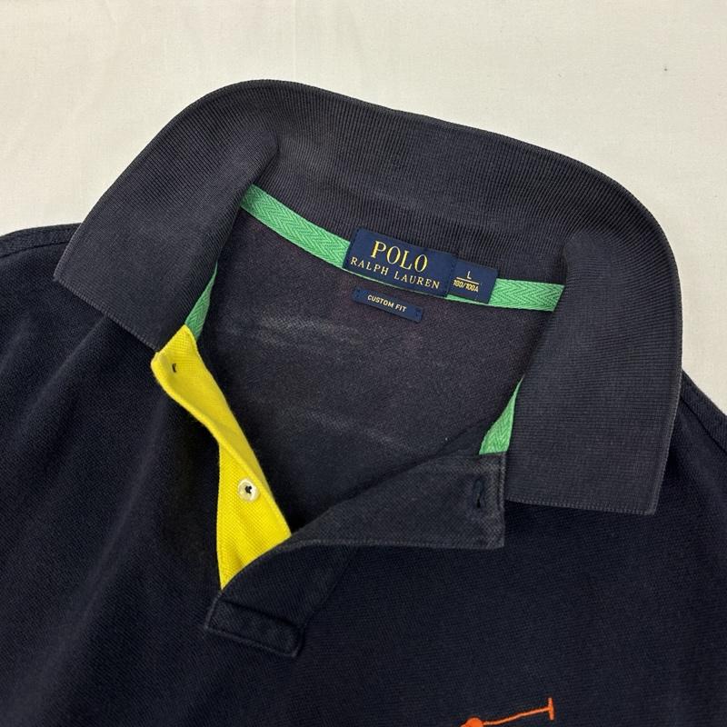 ポロラルフローレン POLO RALPH LAUREN ポロシャツ 半袖 ビッグポニー ナンバリング3 鹿の子 半袖 ポロシャツ L メンズ USED 古着 中古 50166928