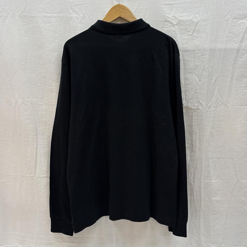 ポロラルフローレン POLO RALPH LAUREN ポロシャツ 長袖 SLIM FIT ポニー ロゴ 鹿の子 長袖 ポロシャツ XL 黒 / ブラック / black メンズ USED 古着 中古 50166931