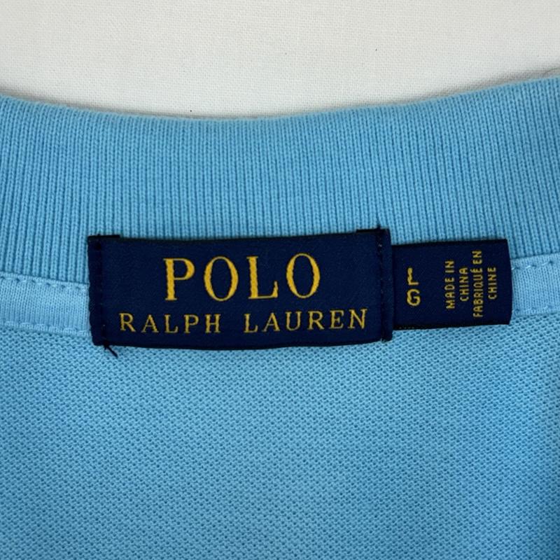 ポロラルフローレン POLO RALPH LAUREN ポロシャツ 半袖 ビッグポニー エンブレム ロゴ 鹿の子 半袖 ポロシャツ L 水色 / ライトブルー / メンズ USED 古着 中古 50166932