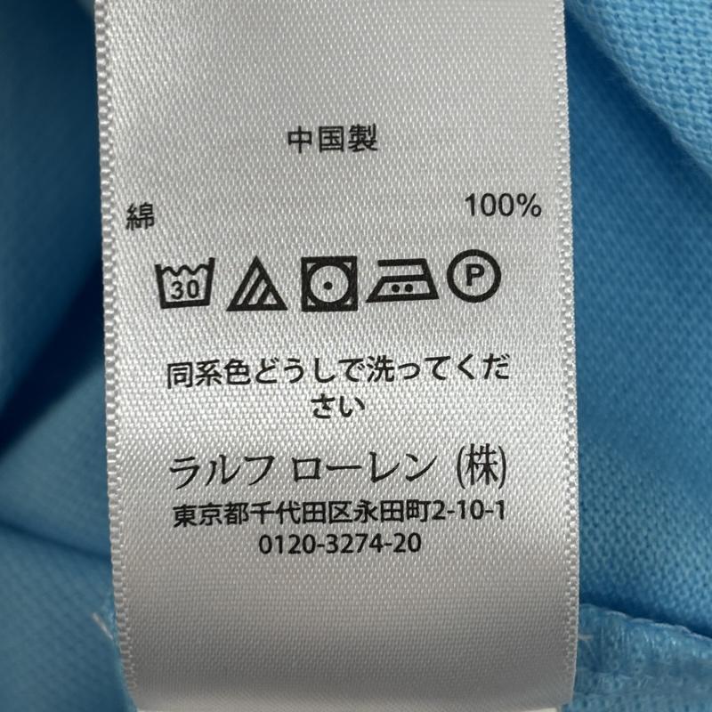 ポロラルフローレン POLO RALPH LAUREN ポロシャツ 半袖 ビッグポニー エンブレム ロゴ 鹿の子 半袖 ポロシャツ L 水色 / ライトブルー / メンズ USED 古着 中古 50166932