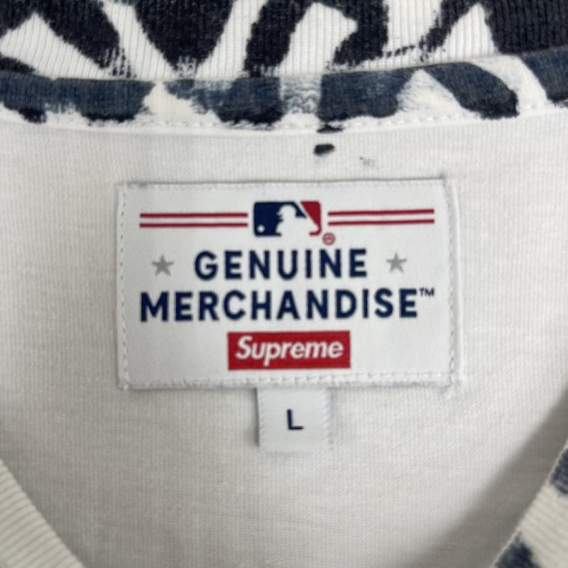 シュプリーム Supreme Tシャツ 半袖 21aw New York Yankees Airbrush S/S Top 総柄 Tシャツ L 白 / ホワイト / white メンズ USED 古着 中古 50166933